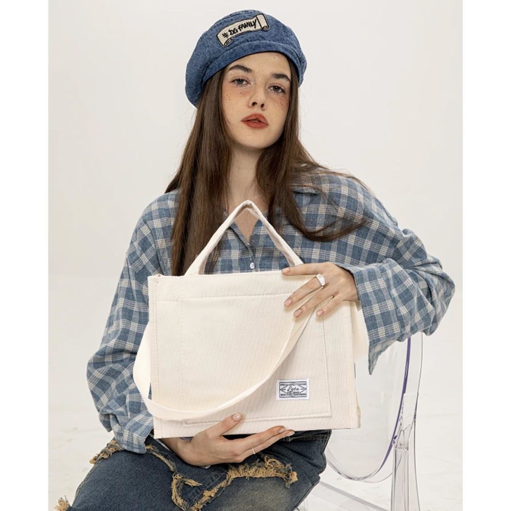 Corduroy Tote Bag Hobo Crossbody Bag Purse Shoulder Handbags :O - Picture 8 of 9